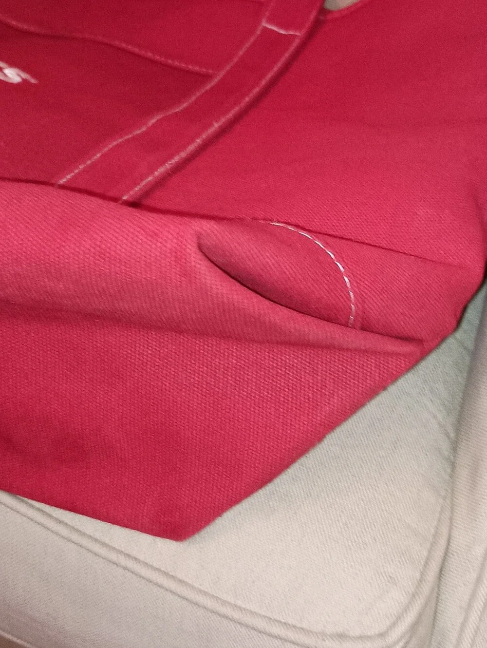Super Unique Vintage Huggies Large Red Canvas Tote Bag